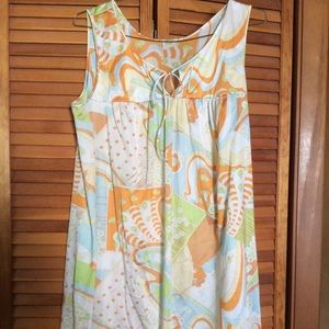 Vtg Vanity Fair Nightgown Groovy Print! M